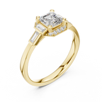 Dorothea Asscher Cut Lab Grown Diamond Art Deco Engagement Ring