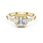 Dorothea Asscher Cut Lab Grown Diamond Art Deco Engagement Ring