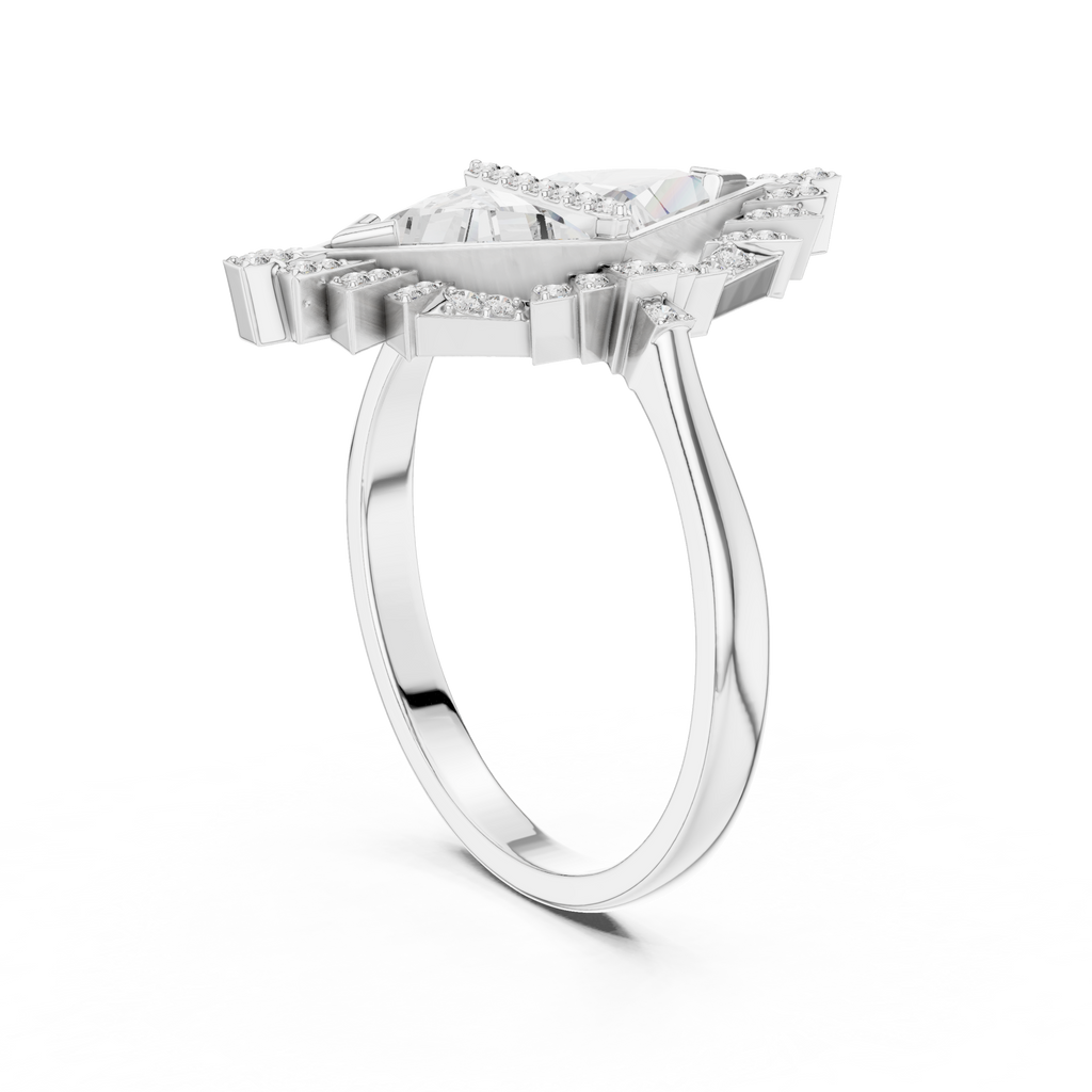 Zelda Trillion Cut Lab Grown Diamond Art Deco Statement Cocktail Ring