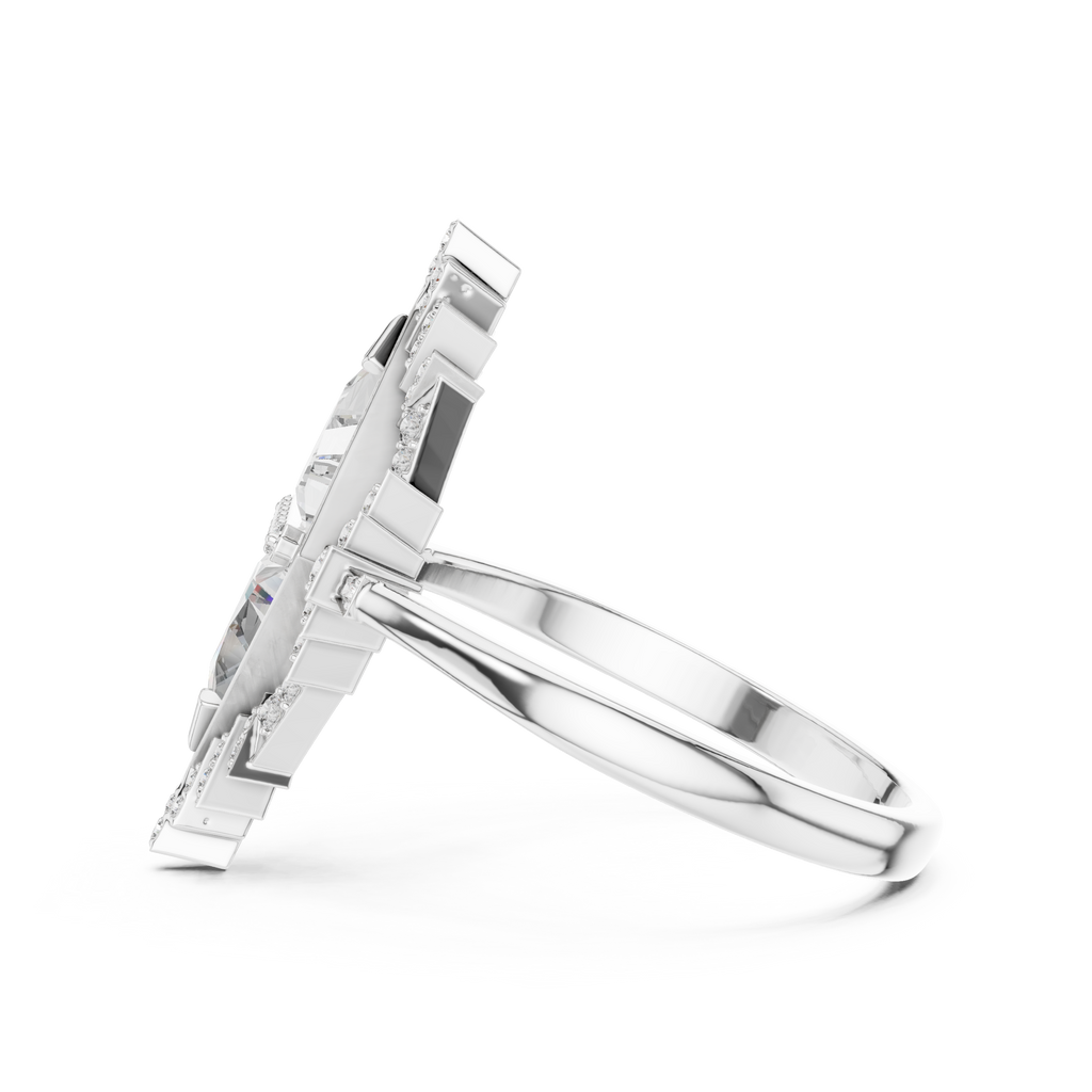 Zelda Trillion Cut Lab Grown Diamond Art Deco Statement Cocktail Ring