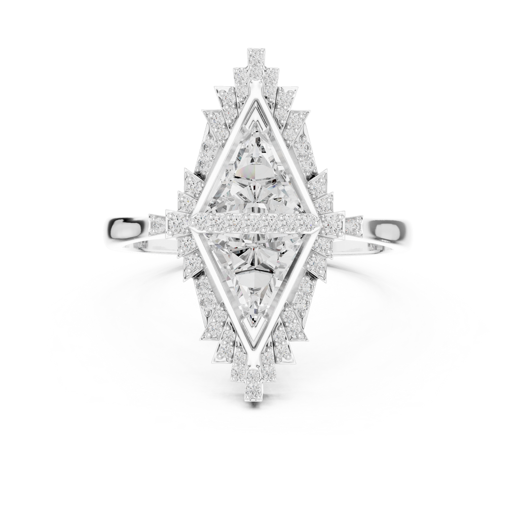 Zelda Trillion Cut Lab Grown Diamond Art Deco Statement Cocktail Ring