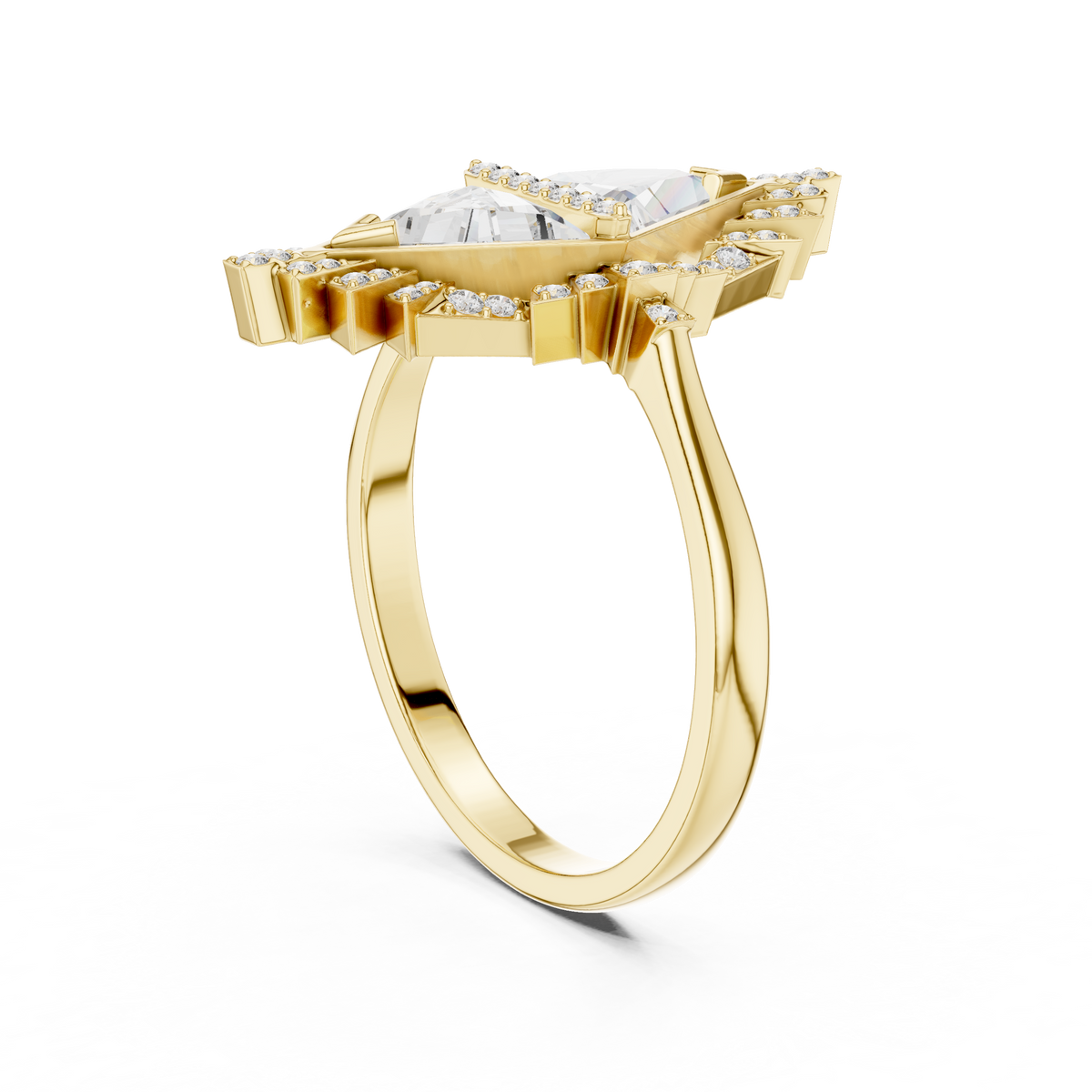 Zelda Trillion Cut Lab Grown Diamond Art Deco Statement Cocktail Ring