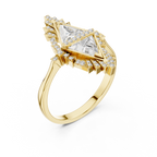 Zelda Trillion Cut Lab Grown Diamond Art Deco Statement Cocktail Ring