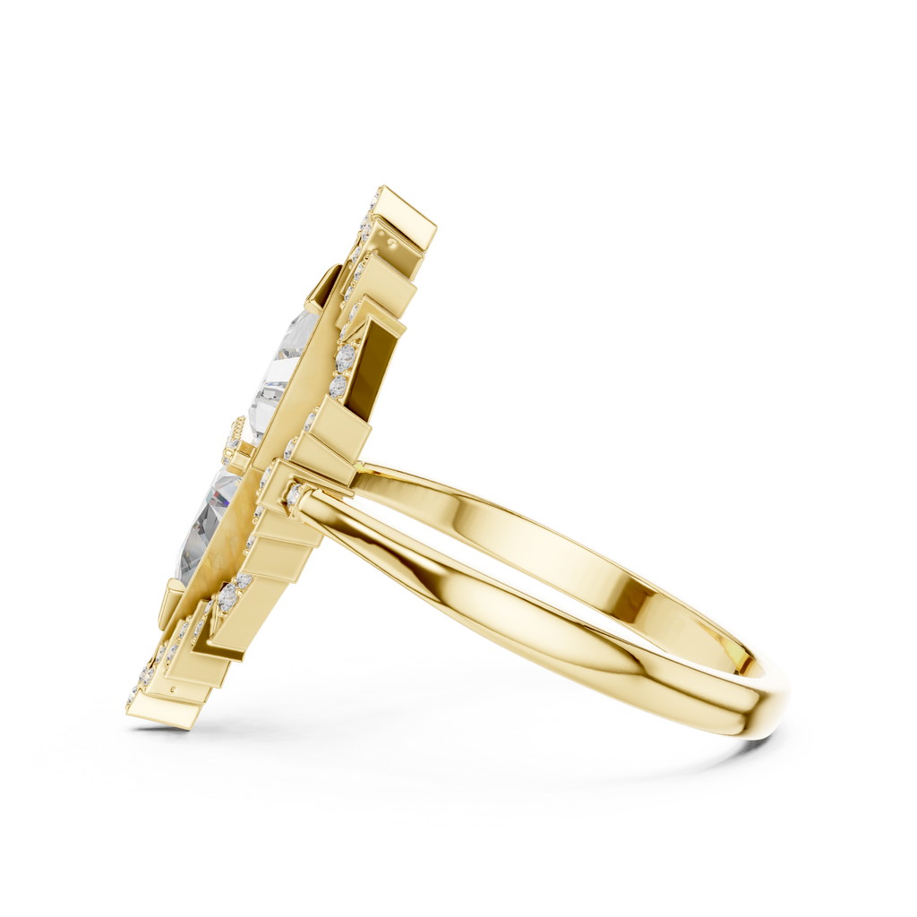 Zelda Trillion Cut Lab Grown Diamond Art Deco Statement Cocktail Ring