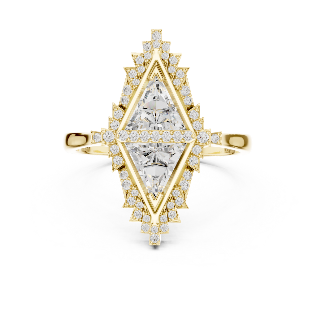 Zelda Trillion Cut Lab Grown Diamond Art Deco Statement Cocktail Ring