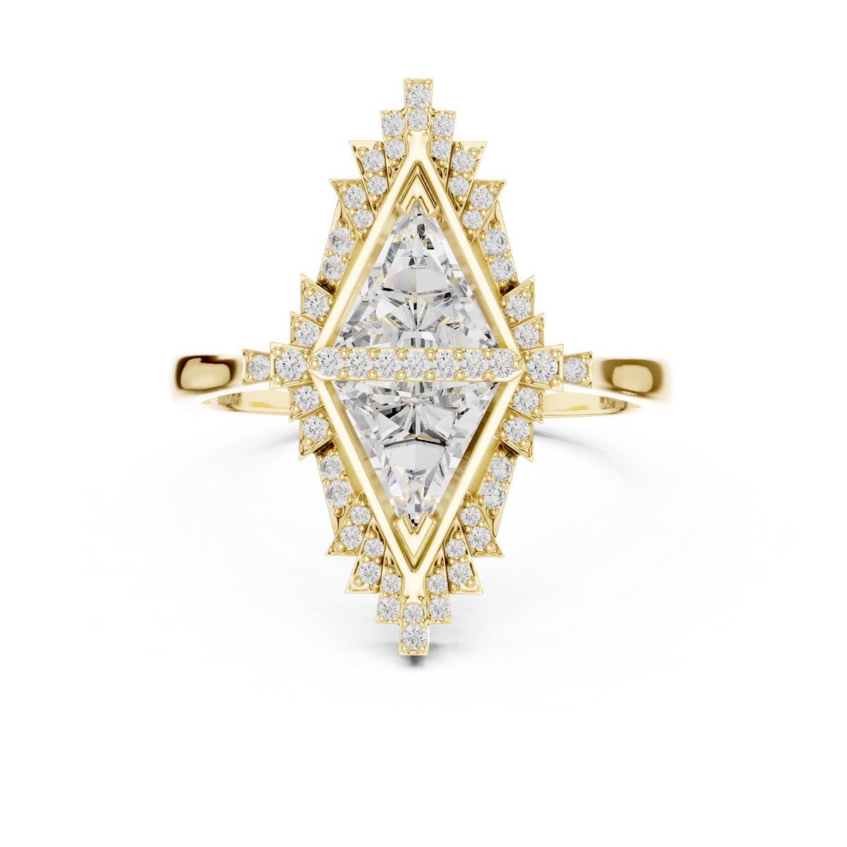 Zelda Trillion Cut Lab Grown Diamond Art Deco Statement Cocktail Ring