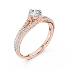 Gabriella Round Brilliant Lab Grown Diamond Split Shank Pavé Engagement Ring