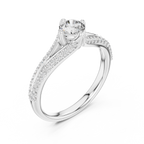 Gabriella Round Brilliant Lab Grown Diamond Split Shank Pavé Engagement Ring