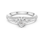 Gabriella Round Brilliant Lab Grown Diamond Split Shank Pavé Engagement Ring