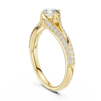 Gabriella Round Brilliant Lab Grown Diamond Split Shank Pavé Engagement Ring