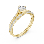 Gabriella Round Brilliant Lab Grown Diamond Split Shank Pavé Engagement Ring