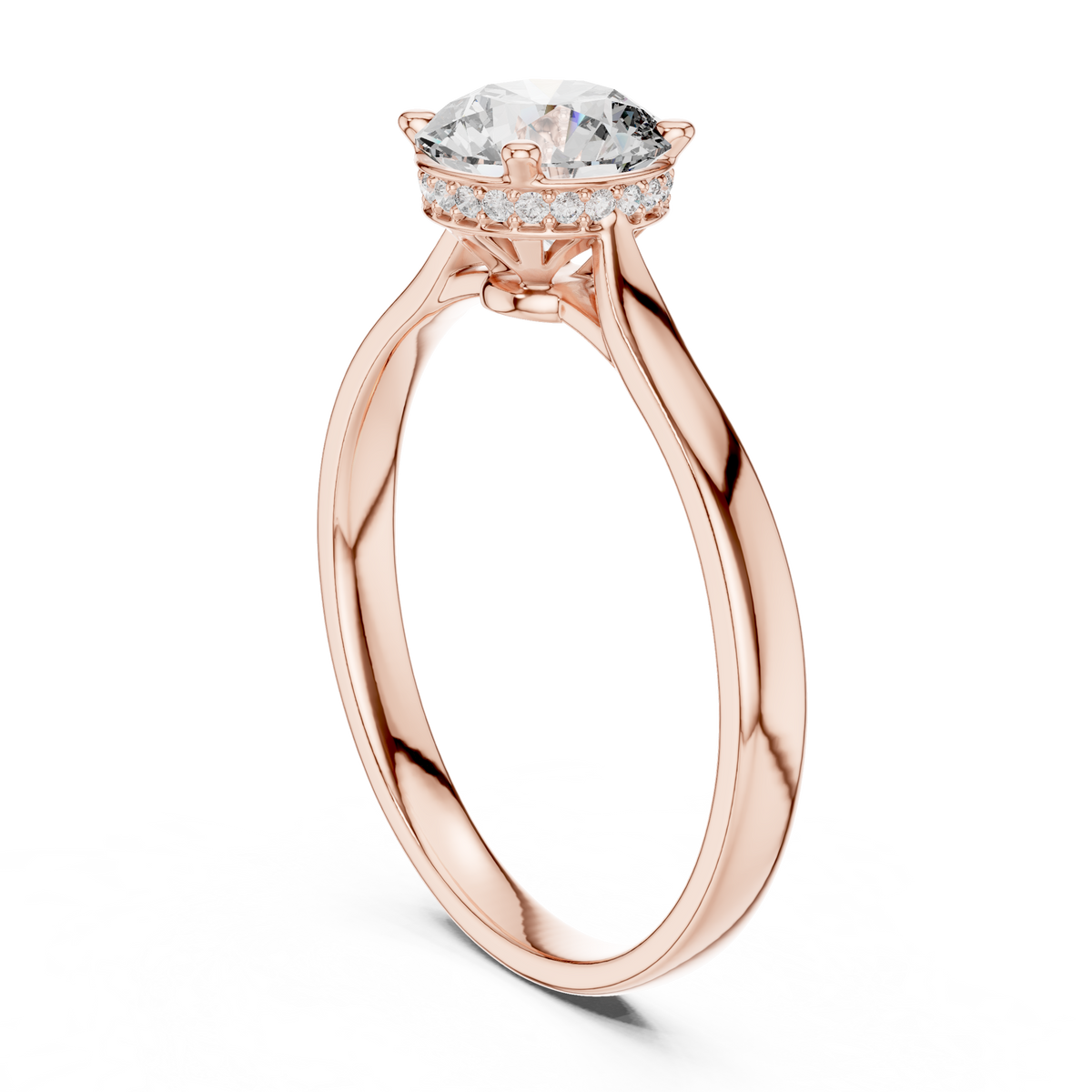 Savannah Round Brilliant Lab Grown Diamond Hidden Halo Solitaire Engagement Ring