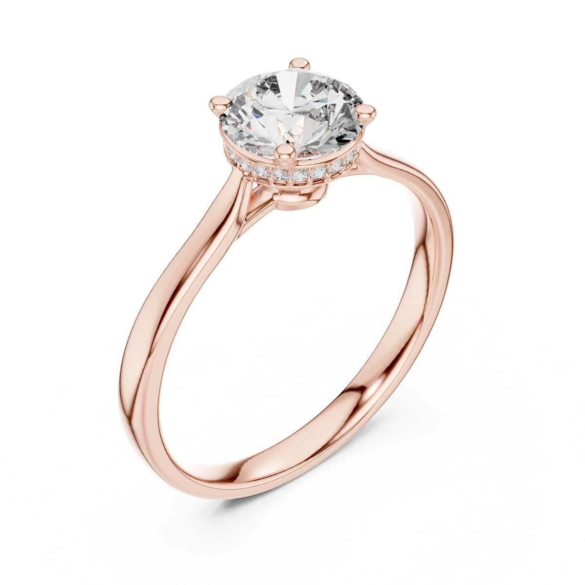 Savannah Round Brilliant Lab Grown Diamond Hidden Halo Solitaire Engagement Ring