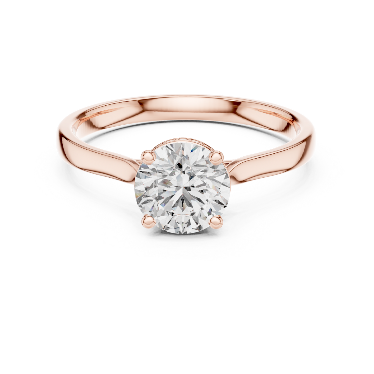 Savannah Round Brilliant Lab Grown Diamond Hidden Halo Solitaire Engagement Ring