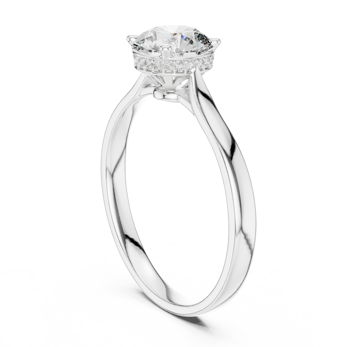 Savannah Round Brilliant Lab Grown Diamond Hidden Halo Solitaire Engagement Ring