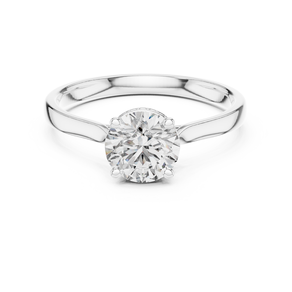 Savannah Round Brilliant Lab Grown Diamond Hidden Halo Solitaire Engagement Ring