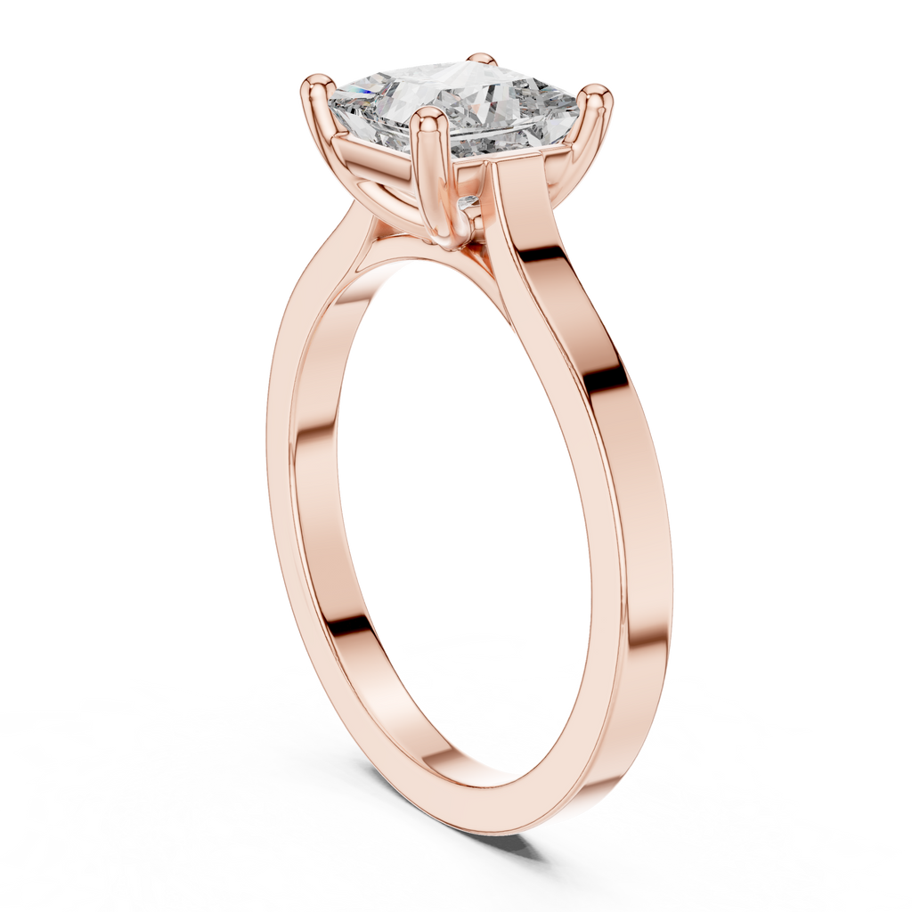 Marlowe Princess Cut Lab Grown Diamond Modern Solitaire Engagement Ring