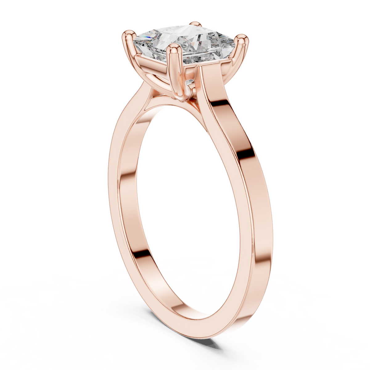 Marlowe Princess Cut Lab Grown Diamond Modern Solitaire Engagement Ring