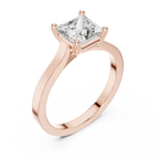 Marlowe Princess Cut Lab Grown Diamond Modern Solitaire Engagement Ring