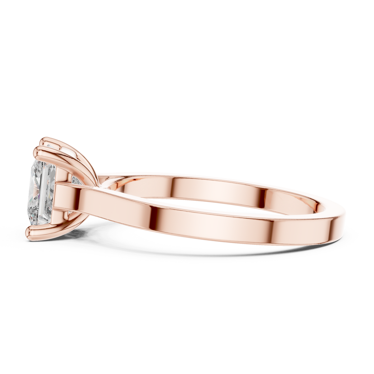 Marlowe Princess Cut Lab Grown Diamond Modern Solitaire Engagement Ring