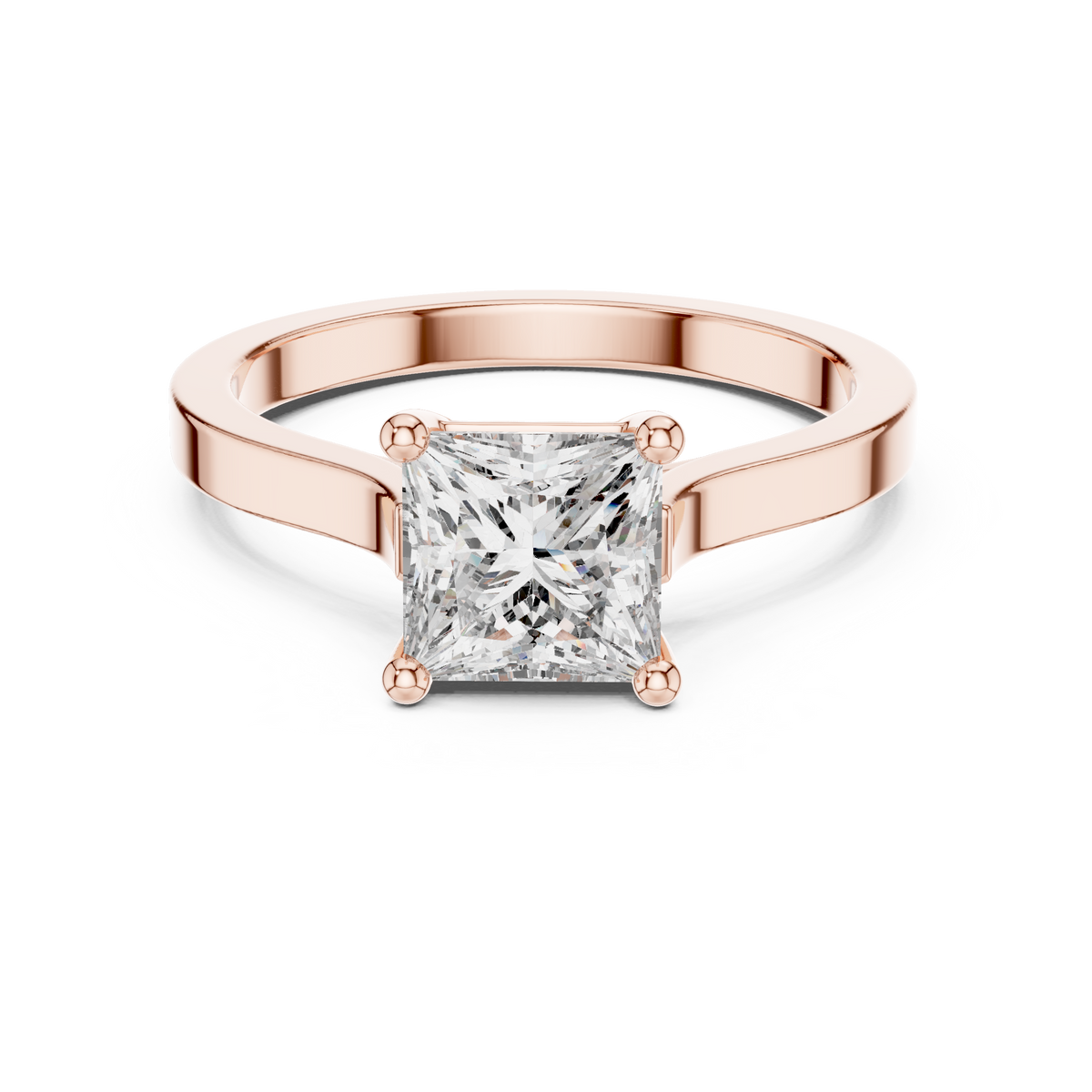 Marlowe Princess Cut Lab Grown Diamond Modern Solitaire Engagement Ring