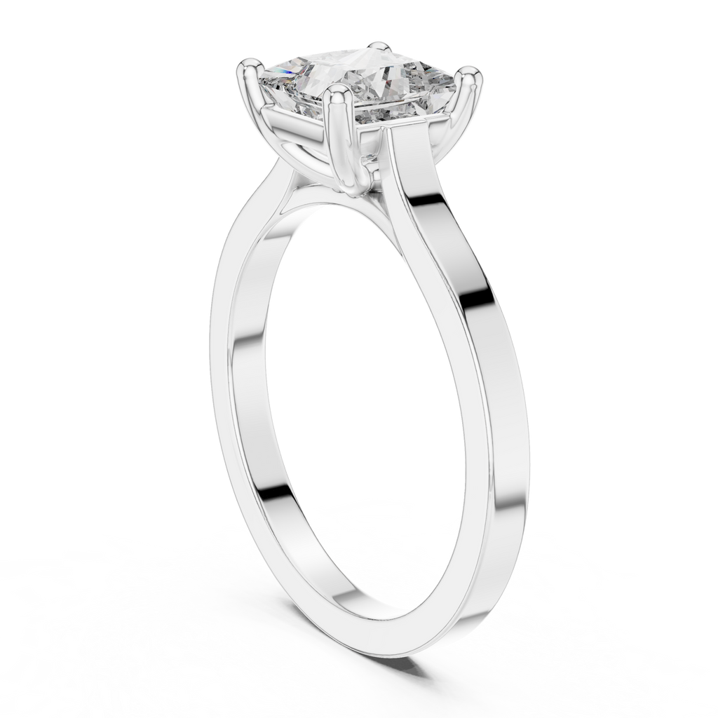 Marlowe Princess Cut Lab Grown Diamond Modern Solitaire Engagement Ring