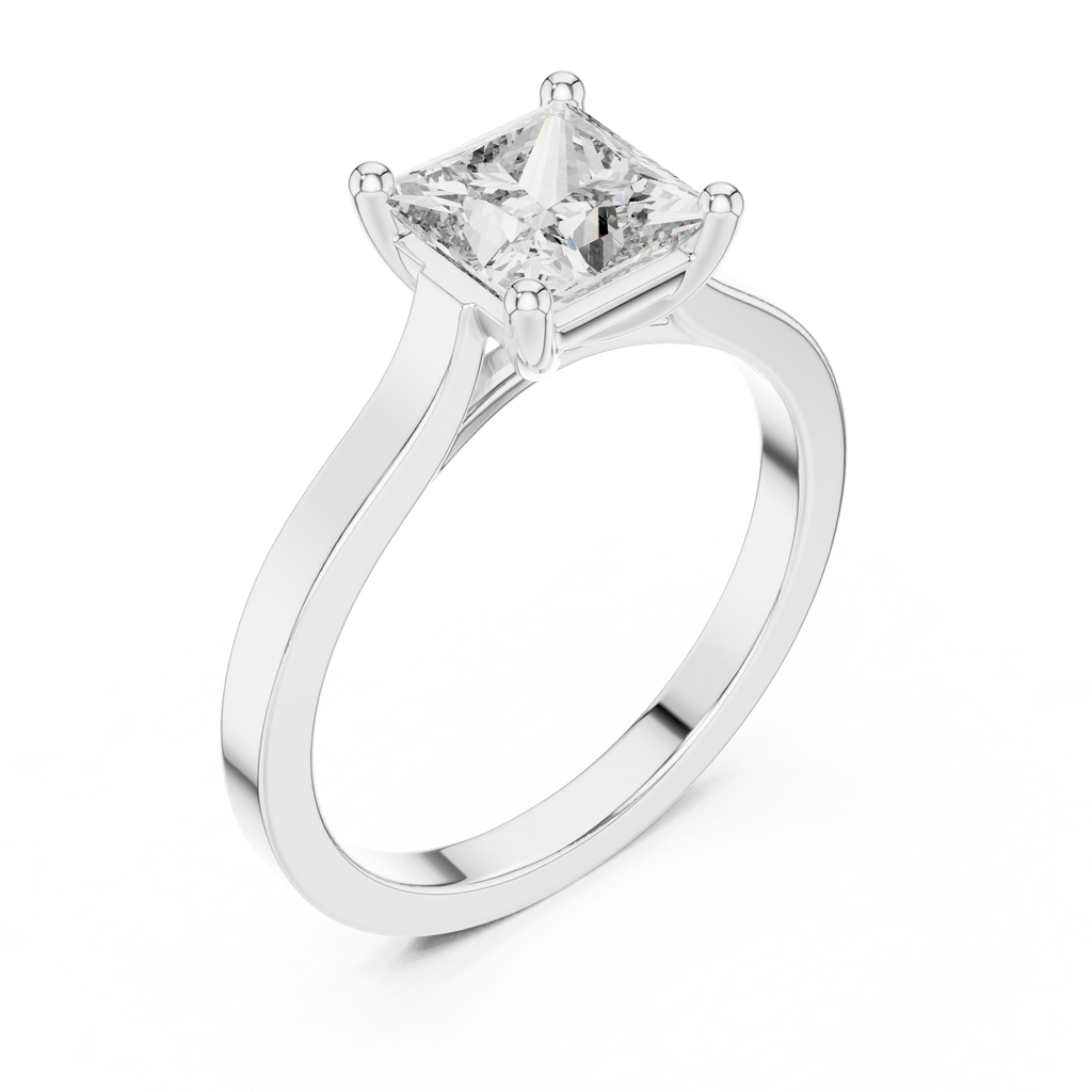 Marlowe Princess Cut Lab Grown Diamond Modern Solitaire Engagement Ring
