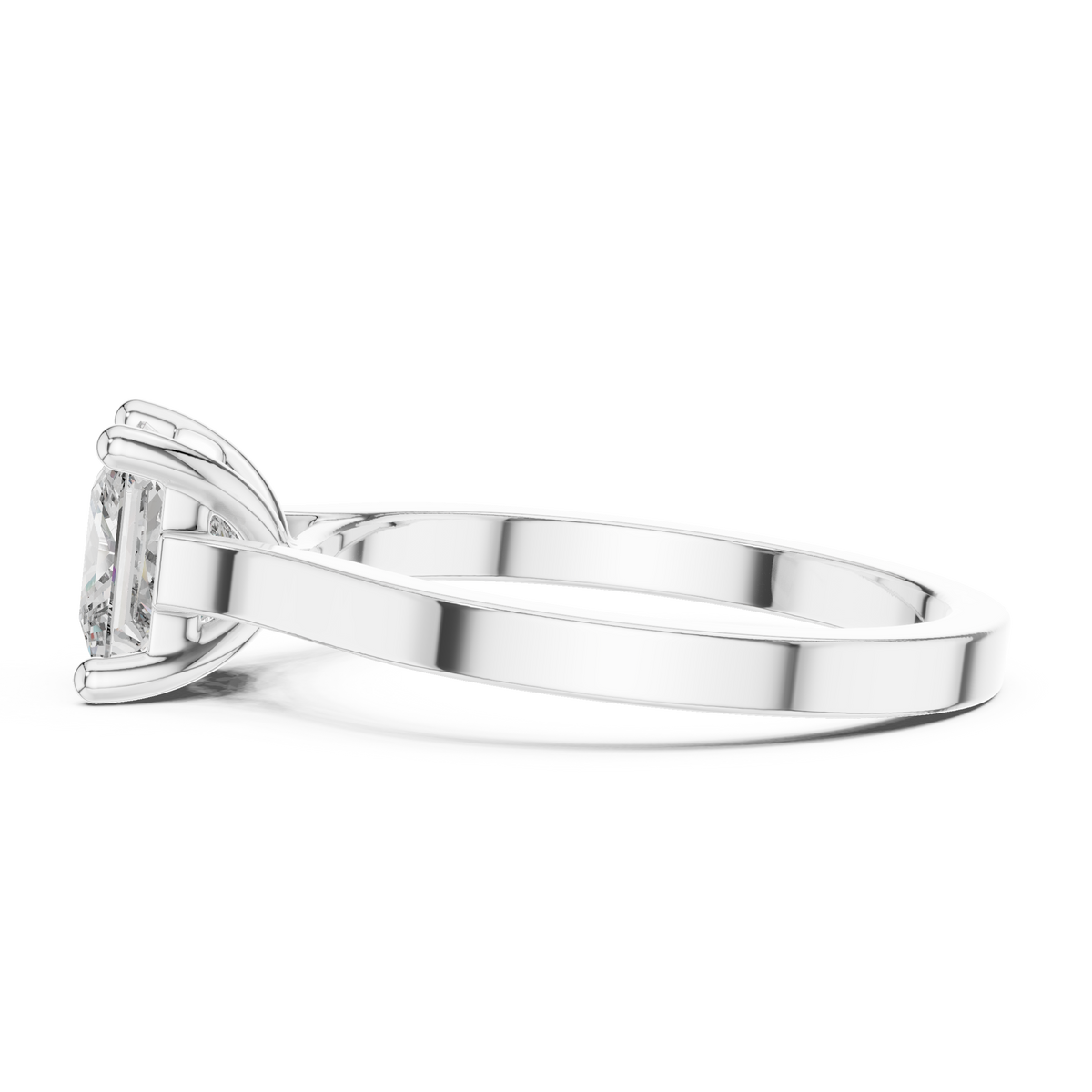 Marlowe Princess Cut Lab Grown Diamond Modern Solitaire Engagement Ring