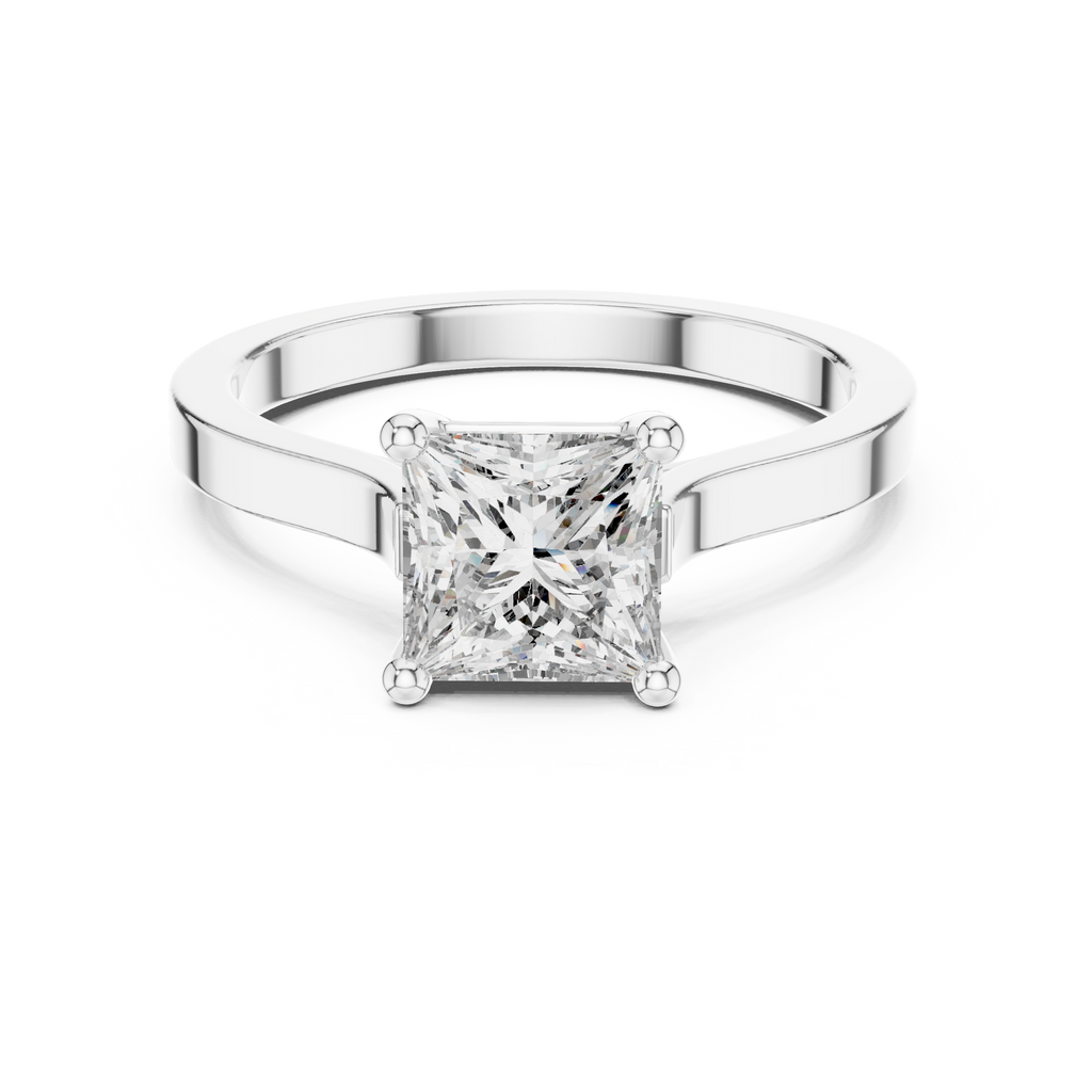 Marlowe Princess Cut Lab Grown Diamond Modern Solitaire Engagement Ring