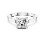 Marlowe Princess Cut Lab Grown Diamond Modern Solitaire Engagement Ring