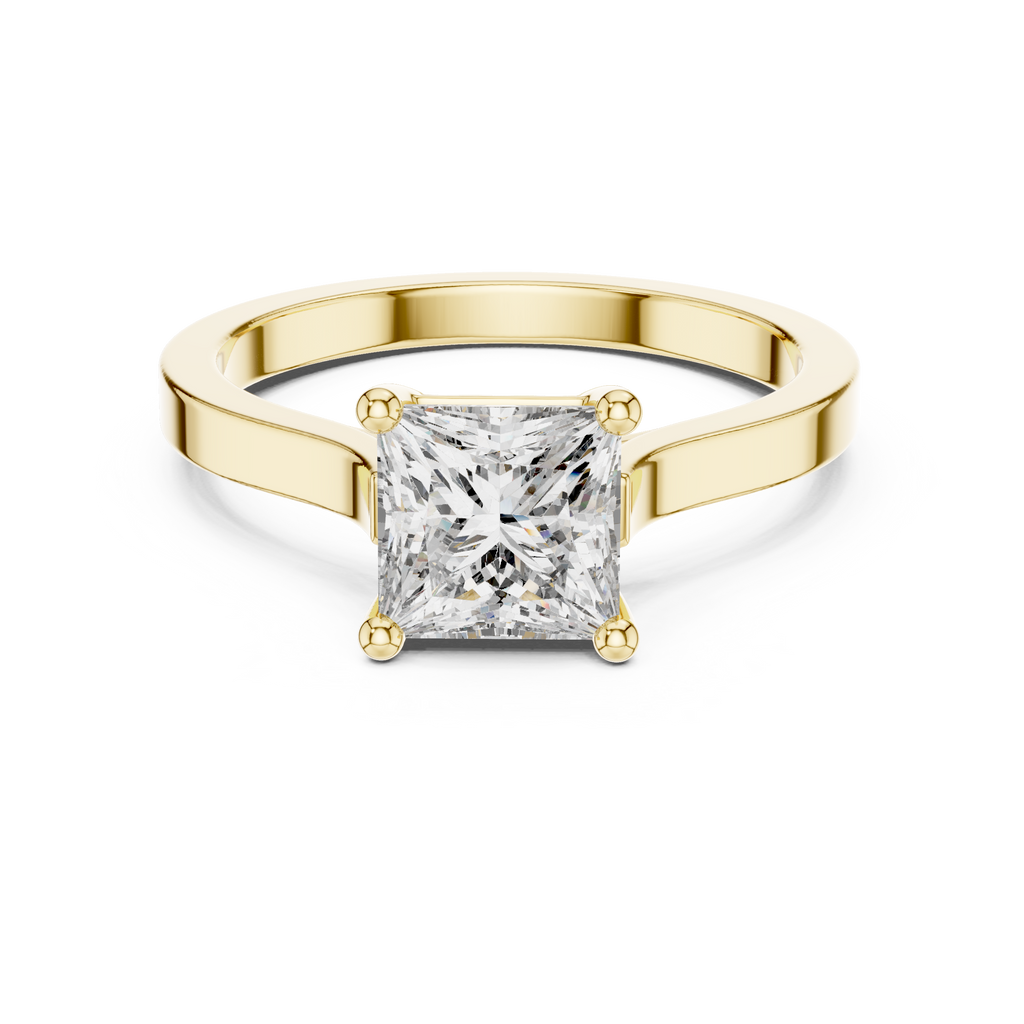 Marlowe Princess Cut Lab Grown Diamond Modern Solitaire Engagement Ring