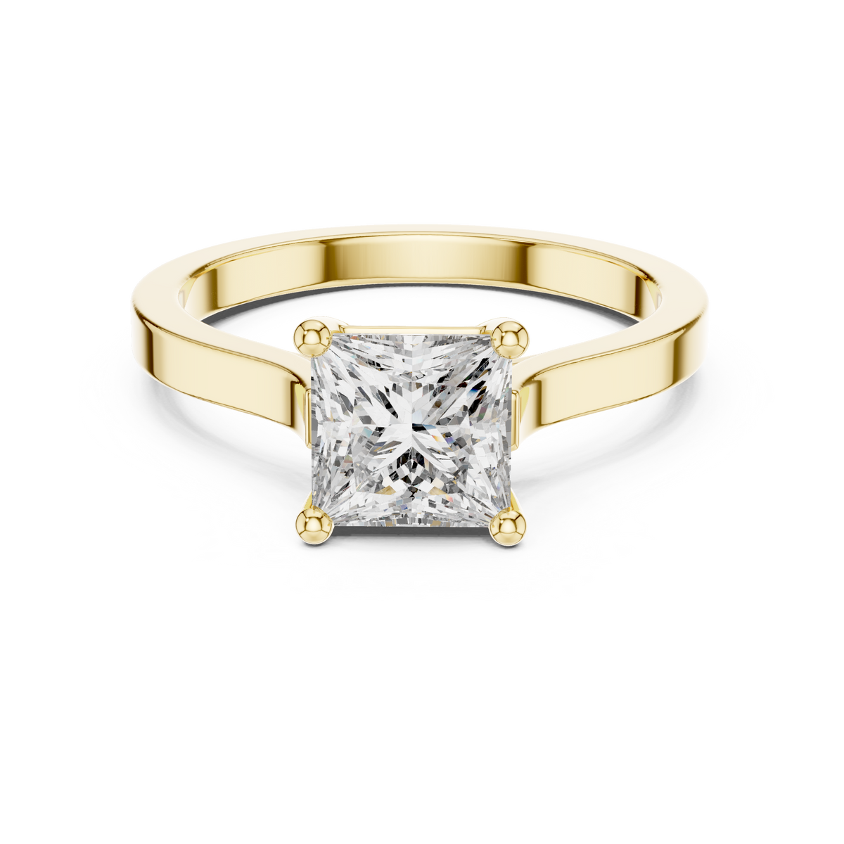 Marlowe Princess Cut Lab Grown Diamond Modern Solitaire Engagement Ring