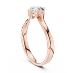 Isolde Round Brilliant Lab Grown Diamond Bypass Twist Solitaire Engagement Ring