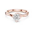 Isolde Round Brilliant Lab Grown Diamond Bypass Twist Solitaire Engagement Ring