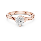 Isolde Round Brilliant Lab Grown Diamond Bypass Twist Solitaire Engagement Ring