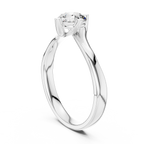 Isolde Round Brilliant Lab Grown Diamond Bypass Twist Solitaire Engagement Ring