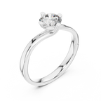 Isolde Round Brilliant Lab Grown Diamond Bypass Twist Solitaire Engagement Ring