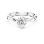 Isolde Round Brilliant Lab Grown Diamond Bypass Twist Solitaire Engagement Ring
