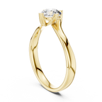 Isolde Round Brilliant Lab Grown Diamond Bypass Twist Solitaire Engagement Ring