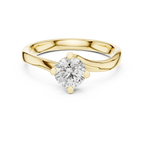 Isolde Round Brilliant Lab Grown Diamond Bypass Twist Solitaire Engagement Ring