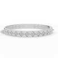 Quatrelle Quatrefoil Cluster Hinged Lab Grown Diamond Bangle Bracelet