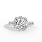 Halovelle Cushion Cut Halo Pavé Lab Grown Diamond Engagement Ring