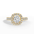 Halovelle Cushion Cut Halo Pavé Lab Grown Diamond Engagement Ring