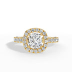 Halovelle Cushion Cut Halo Pavé Lab Grown Diamond Engagement Ring