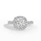 Halovelle Cushion Cut Halo Pavé Lab Grown Diamond Engagement Ring