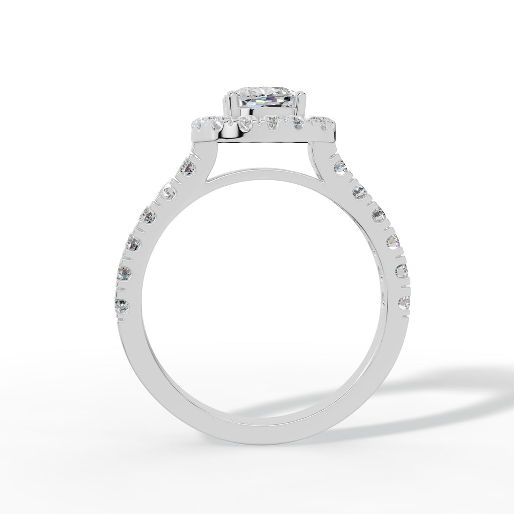 Halovelle Cushion Cut Halo Pavé Lab Grown Diamond Engagement Ring