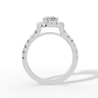 Halovelle Cushion Cut Halo Pavé Lab Grown Diamond Engagement Ring