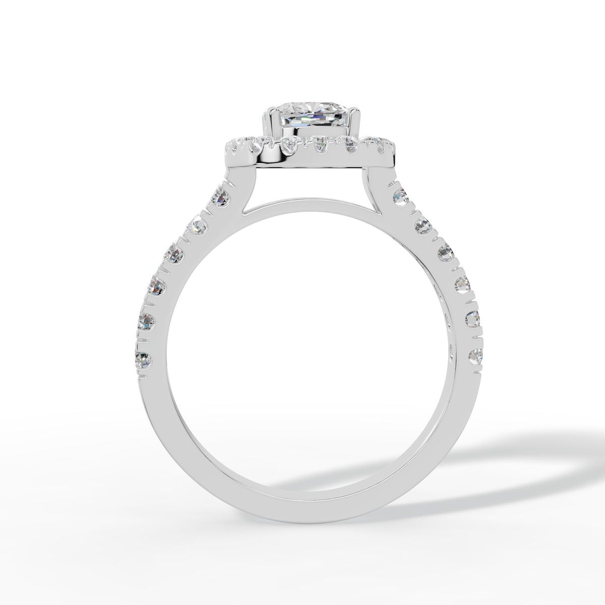 Halovelle Cushion Cut Halo Pavé Lab Grown Diamond Engagement Ring