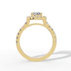 Halovelle Cushion Cut Halo Pavé Lab Grown Diamond Engagement Ring