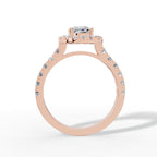 Halovelle Cushion Cut Halo Pavé Lab Grown Diamond Engagement Ring